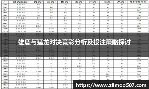 雄鹿与猛龙对决竞彩分析及投注策略探讨